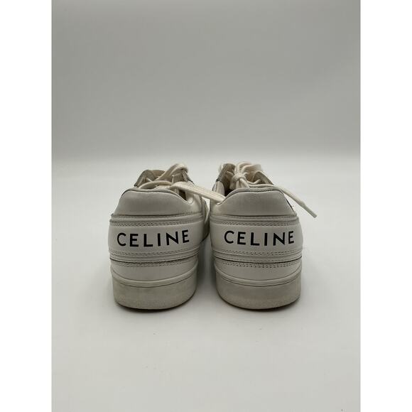 Celine Trainer Low Lace-Up White Calfskin Sneaker Size 5 - Picture 4 of 6